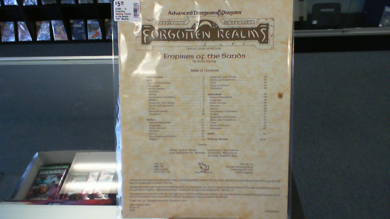 AD&D- 1e Forgotten Realms: Empire of the Sands- TSR *Booklet Only*