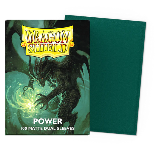 Dragon Shield Sleeves: Standard DUAL- Matte Green/Power (100 ct.)