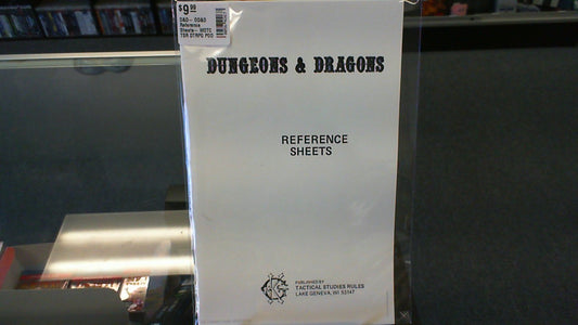 D&D- OD&D Reference Sheets- WOTC TSR DTRPG POD