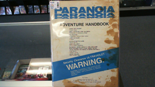 Paranoia- 1e Adventure Handbook- *Severly Stained*- West End Games